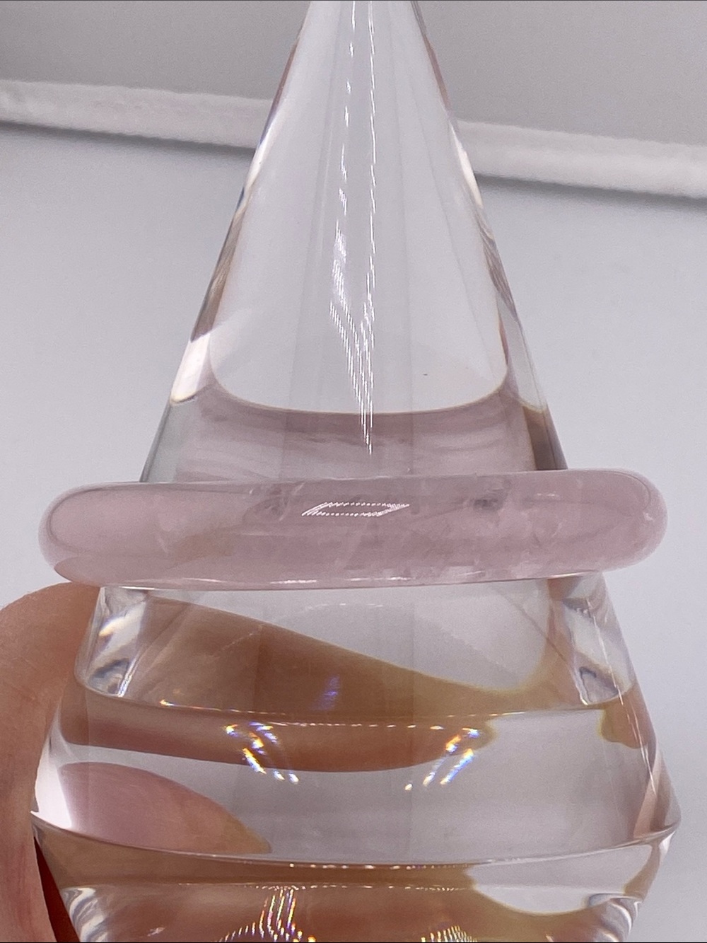 Natural Rose Quartz Crystal Bangle Bracelet - The Gem Studio size 57.4mm - Picture 7 of 9